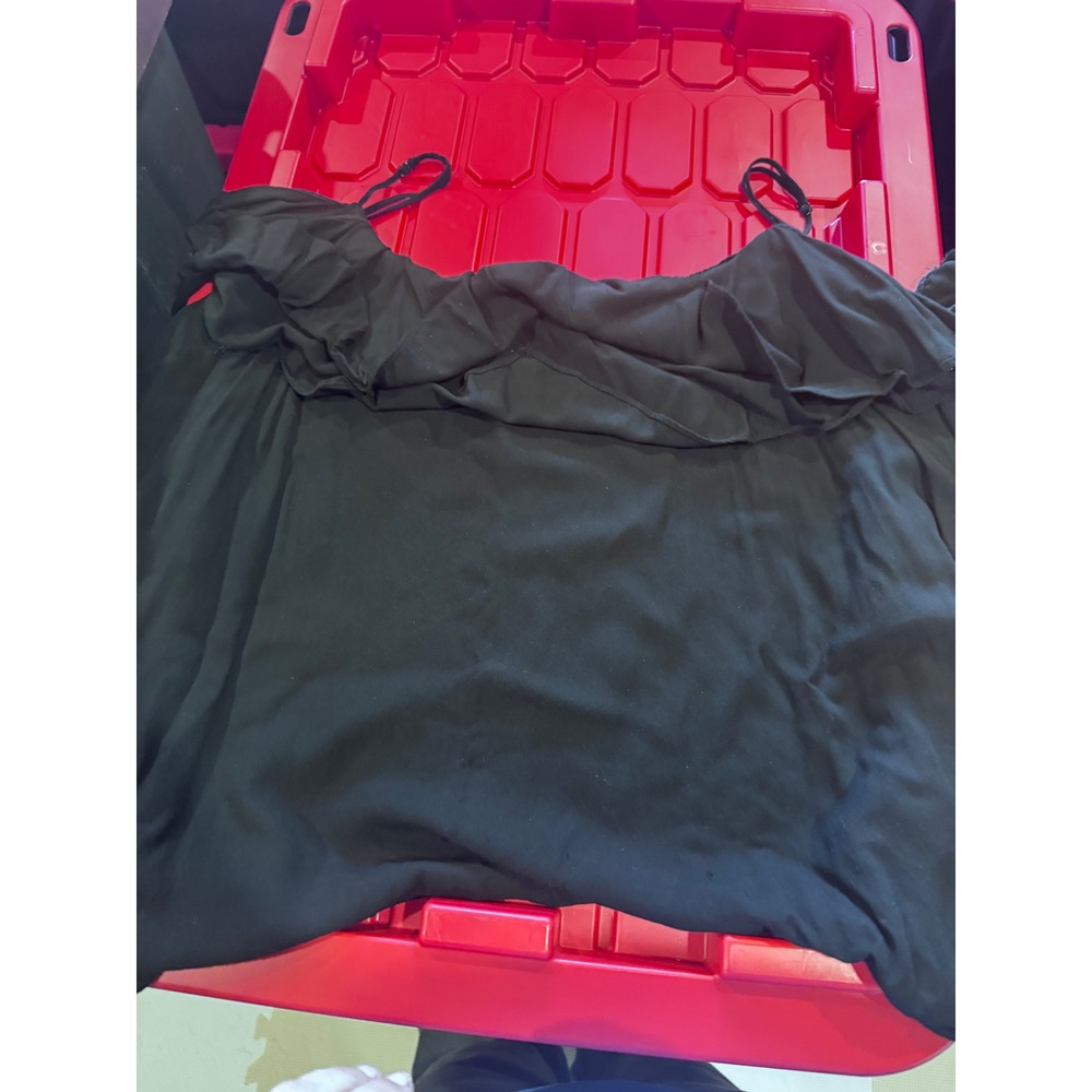 Old Navy Womens XXL Black Ruffle Neck Adjustable Spaghetti Strap Cami Top